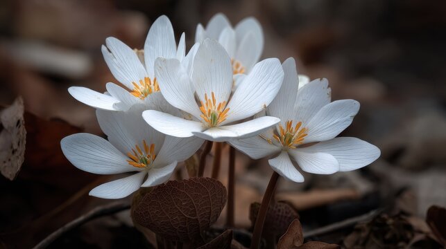 Sanguinaria canadensis Bloodroot Indigenous North American springtime woodland flower