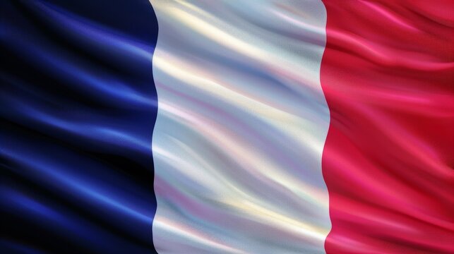 Realistic fabric flag of france celebrating independence day with vibrant colors and design