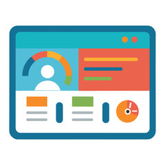 User dashboard layout on white background., Flat icon for web design