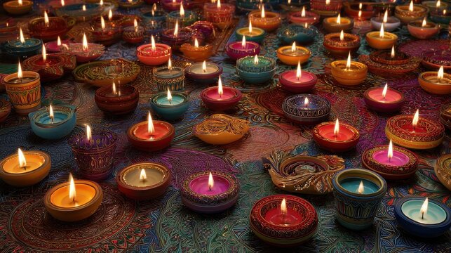 diwali in india the festival of diwali or deepavali celebrates the victory of light over darkness and it is customary to over light candles and colorful lanterns throughout the house generative ai
