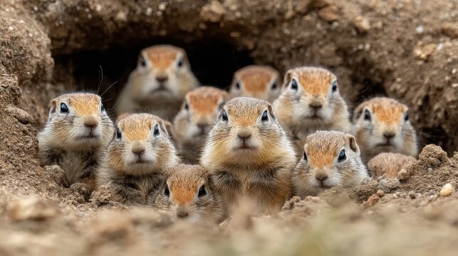 Colony of ground squirrels Syslovisko Biele vody Muranska Planina National Park Slovakia