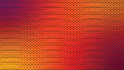 Obraz premium Heart pattern background with warm gradient colors. Romantic abstract geometric vector illustration.