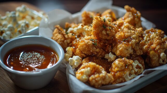 sauced popcorn chicken