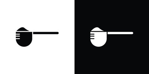 Scoop icon in solid silhouette set. Vector Illustration.