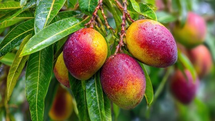 Mangoes are edible fruits from the tropical Mangifera indica tree native to the area between northwestern Myanmar Bangladesh and northeastern India