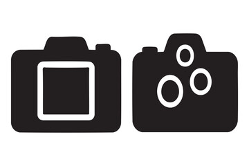 
Digital camera silhouette icon with circular arrows for photography concept