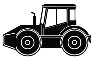 road roller vector icon silhouette