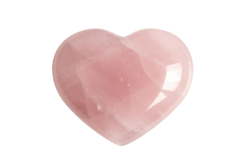Isolated light pink Rose Quartz heart shape for love, romance, harmony and relationships