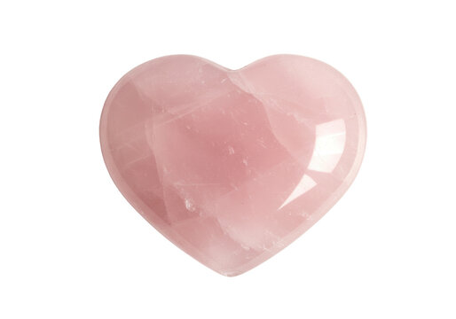 Isolated light pink Rose Quartz heart shape for love, romance, harmony and relationships