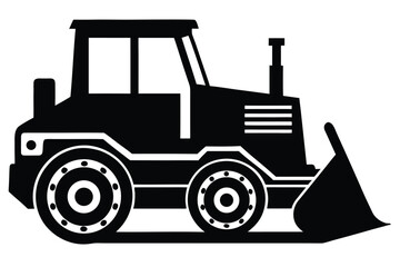 Naklejka premium bulldozer vector icon silhouette