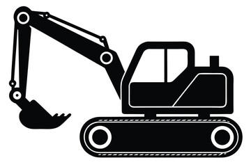 excavator machine vector icon silhouette