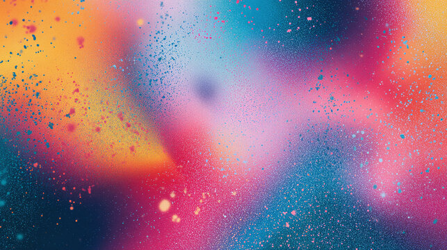 A vibrant and abstract explosion of colors, creating a dynamic and artistic visual effect. The image is filled with a splash of mixed hues