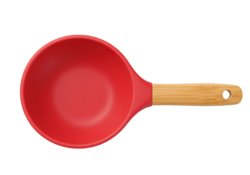 Isolated Red Measuring Spoon, Kitchen Gadget for Cooking and Baking on a Clean Backdrop