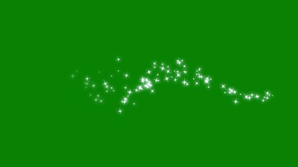 Shiny glitter stars and falling particles animation with bright light flares, Christmas and New Year sparkle effects, twinkle motion, and festive on green background for social media celebrations. 4K - Powered by Adobe