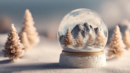 an empty scene featuring blank mockup template personalized snow globes with custom images creating an ideal product mockup space 