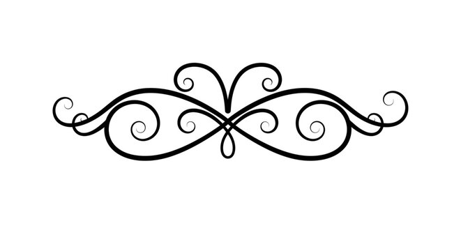 Elegant scrollwork design with symmetrical curves, a sophisticated graphic element perfect for