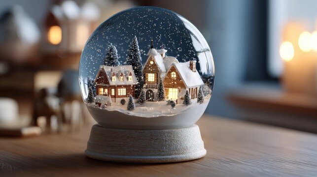 holiday paperweight mockup with snow globe design