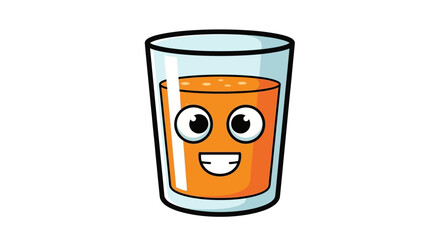 Cheerful citrus beverage cartoon character for kids illustration product concepts