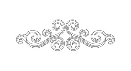 Elegant symmetrical swirling line art for decoration and design elements with a classic vintage