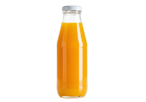 Isolated fruit juice in a glass bottle for marketing, branding, or promotional purposes