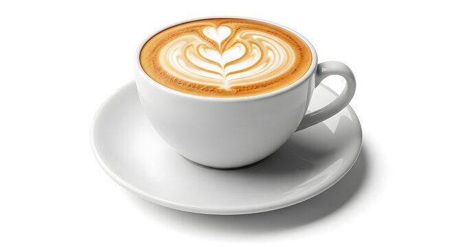 Naklejki Coffee with heart latte art