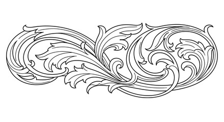 Elegant vintage acanthus scrollwork pattern vector illustration design detail ornamental