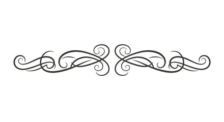 Ornamental flourish design element with swirling lines for elegant embellishments