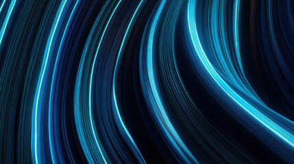 Abstract blue light trails on a dark background, modern futuristic design. glowing blue lines that create a sense of movement and energy, perfect for various design projects.