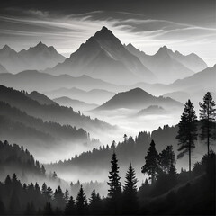 sunset in the mountains