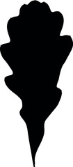 Fototapeta premium Black silhouette of leaf of oak (Quercus robur) isolated on white background