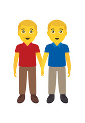 couple men queer holding hands gay romantic love valentine friends standing character emoji symbol sign icon vector illustration isolated flat