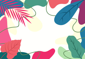 Vibrant Tropical Foliage Composition Shape Composition