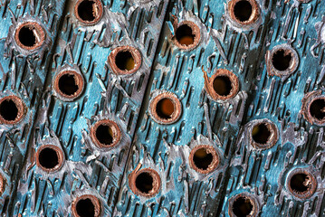 Aluminum copper structure of an air conditioning heat exchanger, as an industrial background