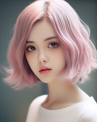 Elegant Asian Blonde Bob – Fashion Portrait