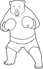 Polar bear Boxer Boxing gloves Boxing Animal Vector Graphic Art Illustration