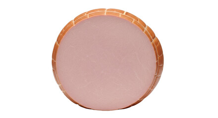 Isolated round sausage loaf, perfect for deli meats, cold cuts, or food advertisements