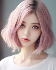 Elegant Asian Blonde Bob – Fashion Portrait