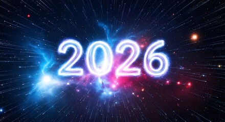Blast off into 2026 with vibrant cosmic energy and bright future