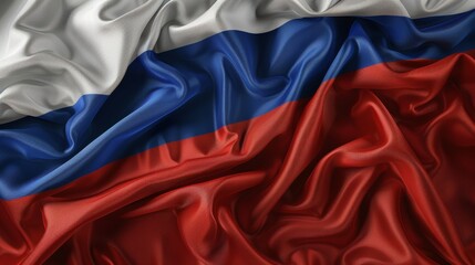 Realistic fabric representation of the russian flag for independence day celebrations