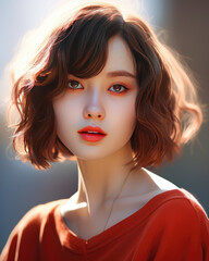 Elegant Asian Blonde Bob – Fashion Portrait