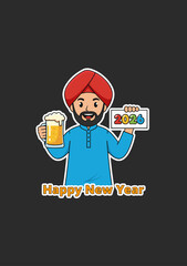 Happy New Year clip arts