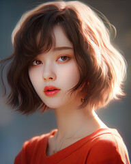 Elegant Asian Blonde Bob – Fashion Portrait