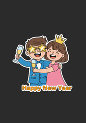 Happy New Year clip arts