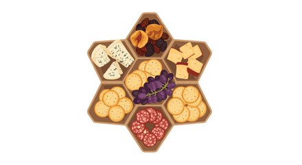 Star Shaped Cheese and Fruit Platter Arrangement, Generative AI.