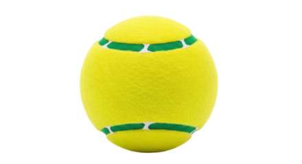 Isolated tennis ball, vivid yellow color, competition equipment for sport, game and recreation
