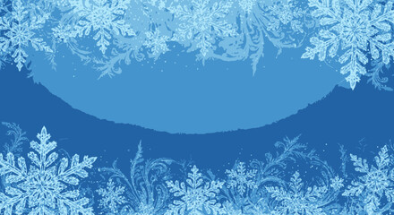 Christmas Holiday Frame and Decorative Border – Frosted Pattern Design, Seasonal Xmas Decoration, Winter Ornament, Festive Snowflake Artwork, Elegant Holiday Greeting, Repeating Seasonal Frame