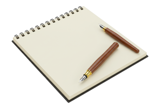 Isolated notepad and pens for ideas or reminders in office or school for writing notes