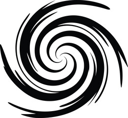 Swirling hypnotic black vortex vector graphic illustration abstract design element for background web or digital project.