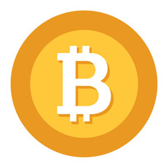 Illustration of a bitcoin cryptocurrency coin isolated on white background, digital currency