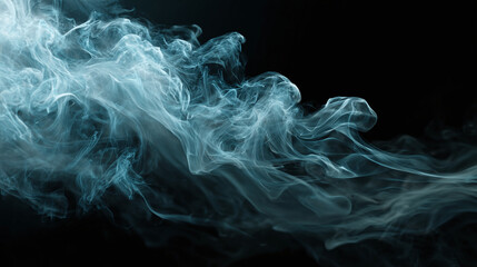 Abstract smoke swirls with ethereal wisps on a dark background, creating a mesmerizing display of atmospheric elements.